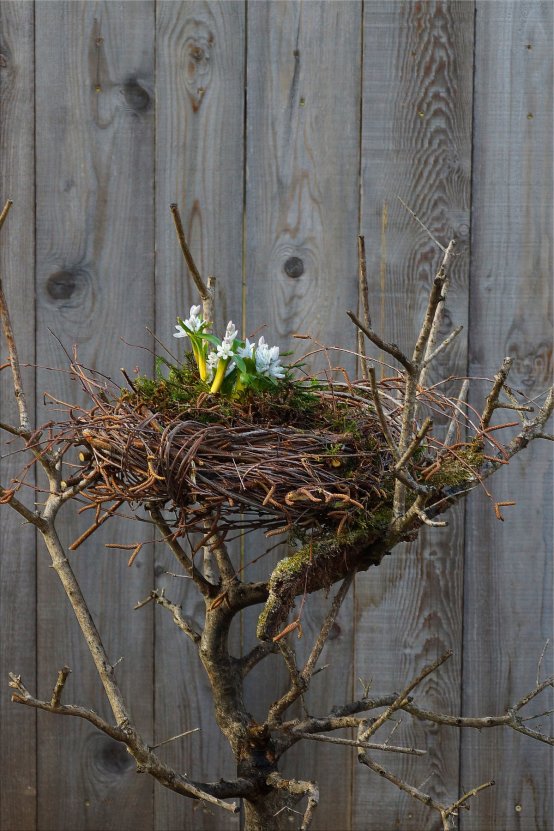 Ein Nest aus Birkenreisig Nest aus Birkenreisig DIY (Bildquelle: Living and Green)