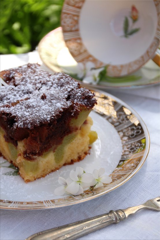 Hmmmmmm *Rhabarber-Marmor-Kuchen*  Rhabarber-Marmor-Kuchen (Bildquelle: Living and Green)