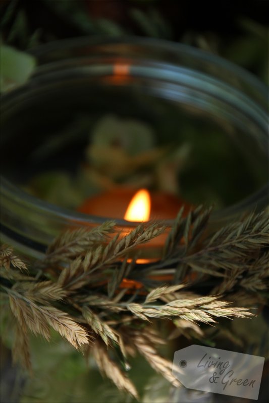 Candle-Light-Garden - Windlicht mit Graskranz