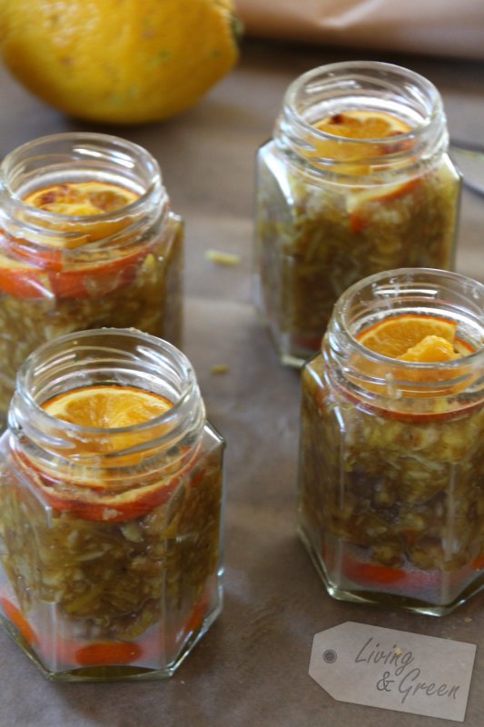 Zitronen-Walnuss-Pesto mit karamellisierten Orangen - Zitronen Wallnuss Pesto mit kandierten Orangen