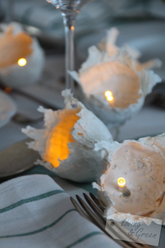 Tischlein deck dich ... frühlingsfrisch  - Lichterkette aus Pappmache